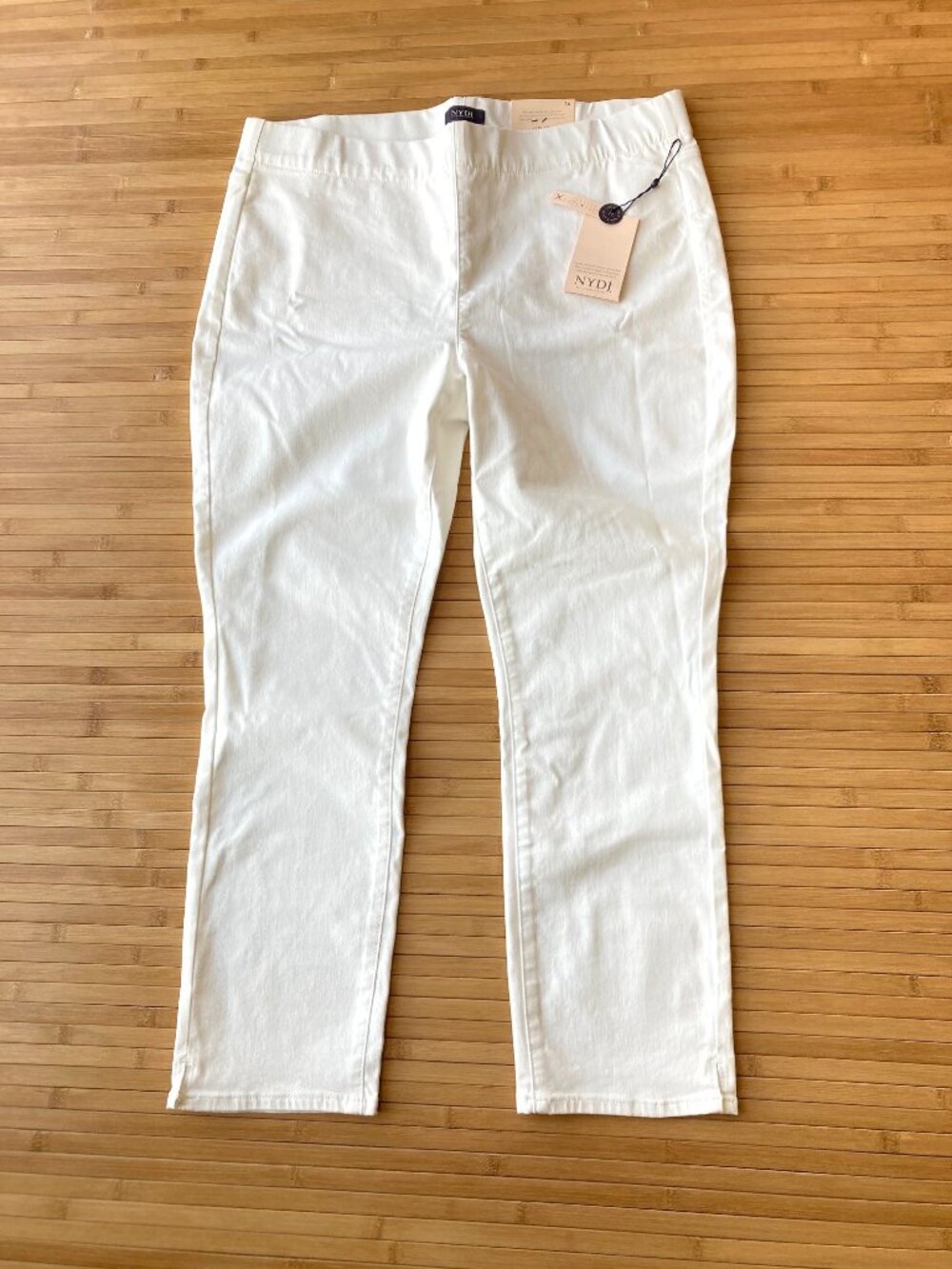 NYDJ Pull On Skinny Ankle Jeans Lift Tuck Womens 16 Optic White NWT